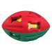 Dog Fantasy Míček gumový rugby+tenisák mix barev 12,5 cm