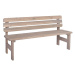 Rojaplast VIKING 54623 Zahradní dřevěná masivní lavice šedá - 150 cm