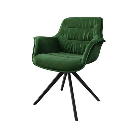DELIFE Otočná židle Kaira-Flex zelený samet křížová podnož hranatá otočná černá