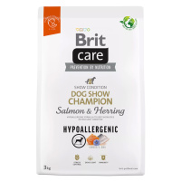 Brit Care Hypoallergenic Dog Show Champion s lososem a sleděm - 3 kg