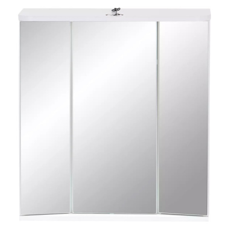 Koupelnová zrcadlová skříň VR 21 s LED osvětlením, bílá/beton MB Domus