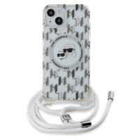 Karl Lagerfeld IML Monogram Crossbody K&CH Heads MagSafe zadní kryt iPhone 13 čirý