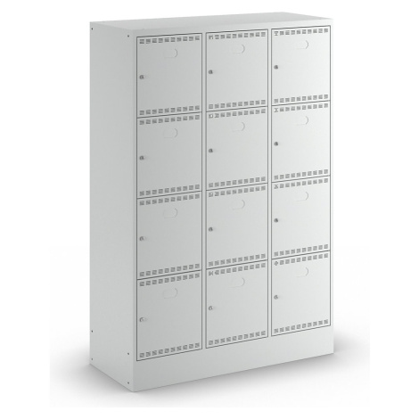 LISTA Skříň pro nabíjení akumulátorů s uzamykatelnými boxy, s 3 x 4 boxy, 1 x 230 V, 1 x USB, še
