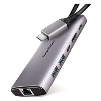 AXAGON HMC-6G2L 6-in-1 Hub, USB-C 10Gbps, 2x USB-A, 1x USB-C, HDMI 4k/60Hz, RJ-45, PD 100W