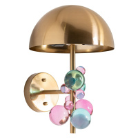 Estila Luxusní art-deco nástěnná lampa Cíl se zlatou kovovou konstrukcí s barevnými skleněnými p