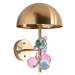 Estila Luxusní art-deco nástěnná lampa Cíl se zlatou kovovou konstrukcí s barevnými skleněnými p