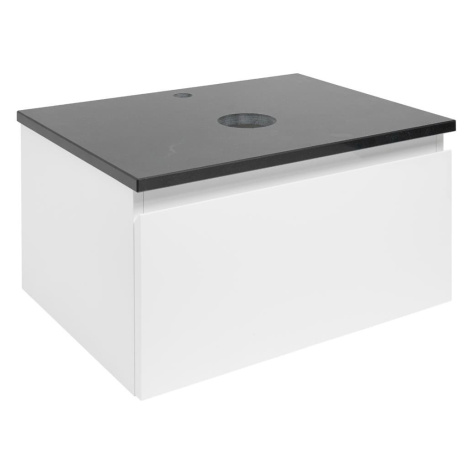 Koupelnová skříňka s žulovou krycí deskou SAT B-Way 59x30x45 cm bílá lesk BWAY60WZ