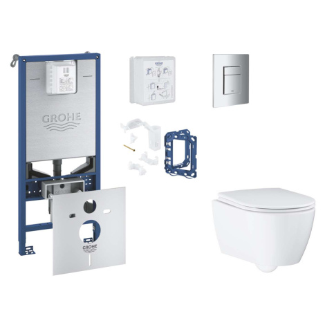 Grohe Rapid SLX - Set předstěnové instalace, klozetu, sedátka SoftClose, tlačítka Skate Cosmopol