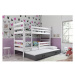 Dětská patrová postel ERYK s výsuvným lůžkem 80x190 cm - bílá Šedá
