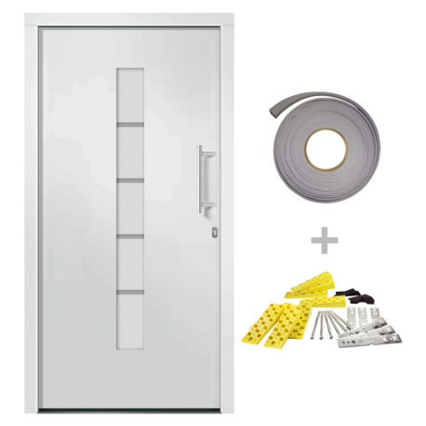 vidaXL Vchodové dveře hliník a PVC bílé 100 x 210 cm