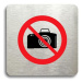 Accept Piktogram "zákaz fotografování" (80 × 80 mm) (stříbrná tabulka - barevný tisk bez rámečku