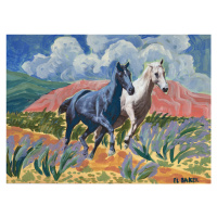 Ilustrace Two horses, Eleanor Baker, 40x30 cm