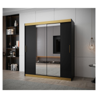 Šatní skříň Abi T1 Premium Barva korpusu: Černá + zlatá, Rozměr: 180 cm