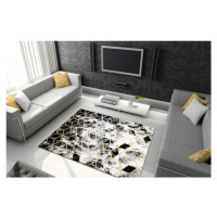 Kusový koberec Gloss 409A 82 3D cubes black/gold/grey 240x330 cm