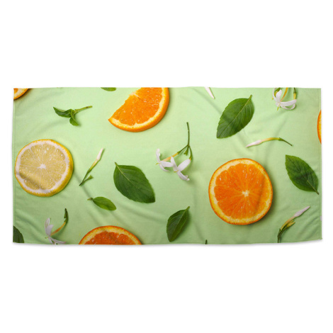 Sablio Ručník Citrus a květ - 50x100 cm