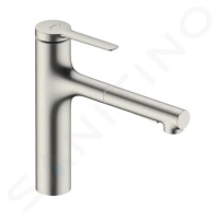 HANSGROHE Zesis M33 Dřezová baterie 160, s výsuvnou sprškou, sBox lite, vzhled nerezu 74804800