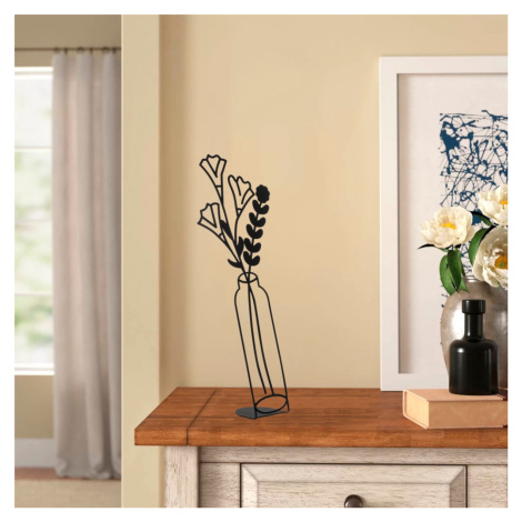 Hanah Home Kovová dekorace Flowerpot X 56 cm černá