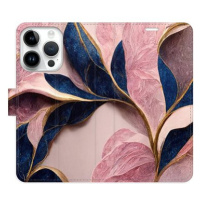 iSaprio flip pouzdro Pink Leaves pro iPhone 15 Pro