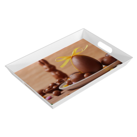 ERNESTO® Podnos, 50 x 35 cm (bílá-čokoládová)
