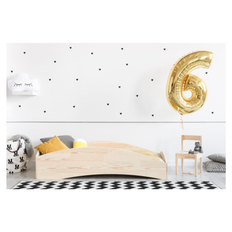 Domečková patrová dětská postel z masivního dřeva 90x200 cm v přírodní barvě Mila DMP Rozměr: 10 Adeko