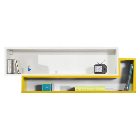 Závěsná skříňka Mobi 115 cm, bílá / žlutá BAUMAX