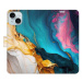 iSaprio Flip pouzdro Colourful Marble pro iPhone 15 Plus