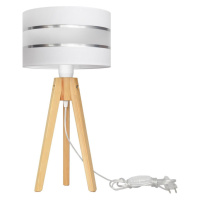 Stolní lampa HELEN 1xE27/60W/230V bílá/chrom/borovice