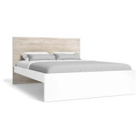 Bílá/přírodní dvoulůžková postel v dekoru dubu 140x190 cm Sahara – Marckeric