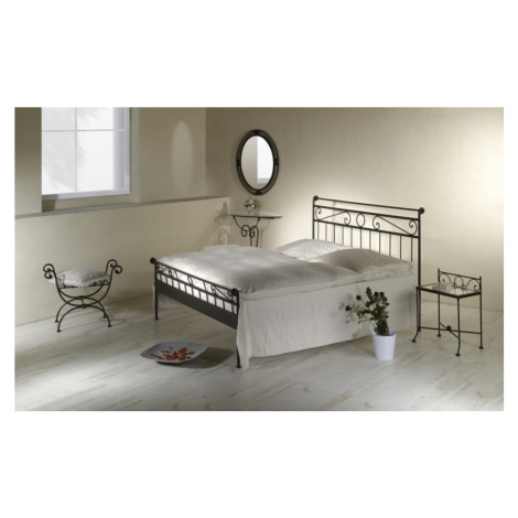 Kovová postel Romantic Rozměr: 180x200 cm, barva kovu: 2B zelená stříbrná pat.