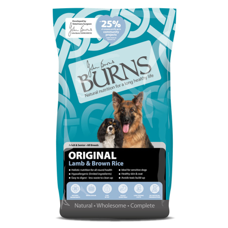 Burns Dog Adult & Senior Original jehněčí & hnědá rýže - Výhodné balení: 2 x 12 kg