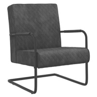 Konzolová židle tmavě šedá samet, 325725