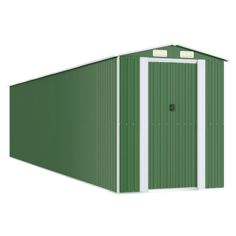 vidaXL Zahradní kůlna zelená 192x855x223 cm pozinkovaná ocel