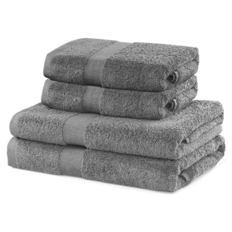 Šedé froté bavlněné ručníky a osušky v sadě 4 ks Marina – DecoKing
