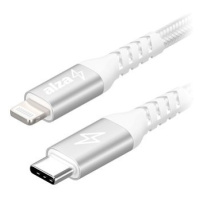 AlzaPower AluCore USB-C to Lightning MFi 2m stříbrný