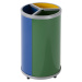 VAR Kruhová nádoba na tříděný odpad, objem 3 x 30 l, v x Ø 720 x 420 mm, žlutá, modrá, zelená