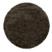 Kusový koberec Fluffy Shaggy 3500 brown kruh 160x160 cm