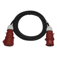 3 fázový venkovní prodlužovací kabel 10 m / 1 zásuvka / černý / guma / 400 V / 4 mm2