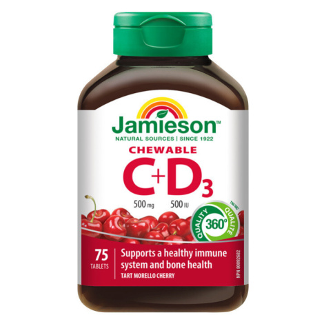 JAMIESON Vitamíny C a D3 třešeň cucací tbl.75