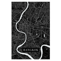 Mapa Bangkok black, 26.7 × 40 cm