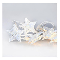 LED řetěz vánoční hvězdy, kovové, bílé, 10LED, 1m, 2x AA, IP20 , 1V224