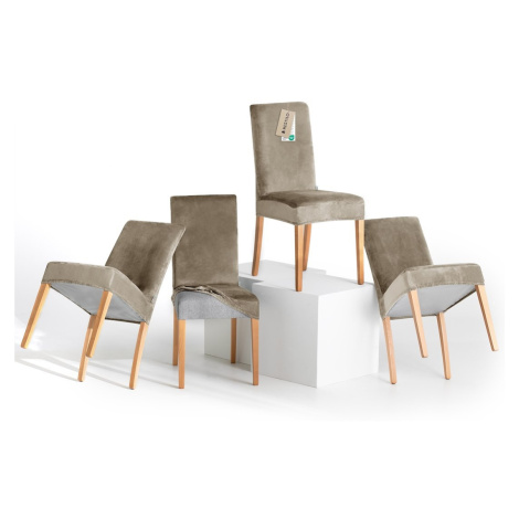 Restilo Napínací potah na židli s opěradlem SENTO 4 ks béžový