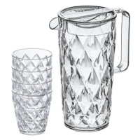 Koziol Sada sklenic 250 ml 4 ks se džbánem 1,6 l Crystal křišťálově čirá