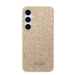 Guess PC/TPU Glitter Flakes Metal Logo kryt Samsung Galaxy S24 zlatý