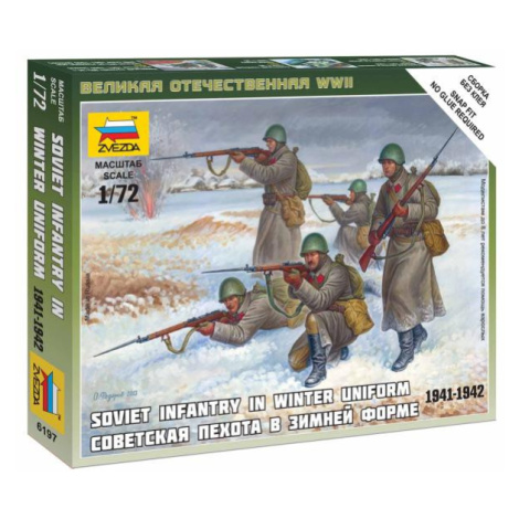 Wargames (WWII) figurky 6197 - Soviet Infantry (Winter Uniform) (1:72) Zvezda