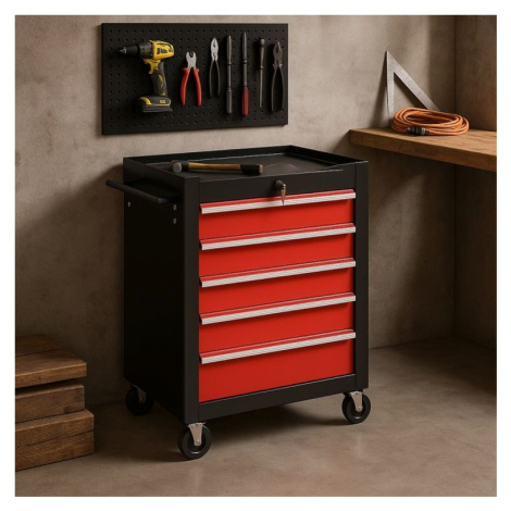 Pojízdný dílenský vozík na nářadí 5 zásuvek, 61 x 77 cm Timbertech