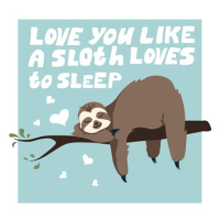 Ilustrace Cute Greeting card with sloth with, Liliya Sudakova, 40 × 40 cm