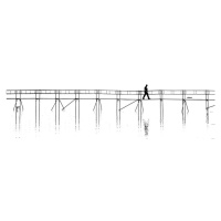 Fotografie The lonely man on the plank bridge, Hans Peter Rank, 40x30 cm