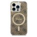 Guess 4G MagSafe kryt + Bezdrátová nabíječka pro iPhone 14 Pro hnědá