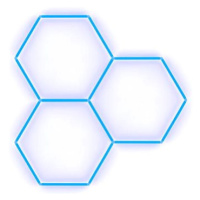 Escape6 Kompletní LED hexagonové svítidlo modré, rozměr 3 elementy 168 × 166 cm