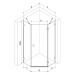 MEXEN/S Lunar sprchový kout pětiboký křídlový pravá 80 x 80, transparent, grafit kartáčovaná 831